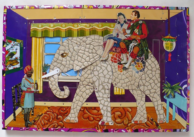 The Elephant in the Room made with Recycled tin by Jenny Fillius