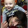 Baby Levi, future skate legend, visits Krudco skateshop for the first time.