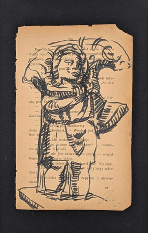 felt marker up cycled paper, mythology 