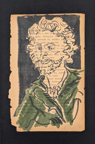 felt marker up cycled paper, mythology