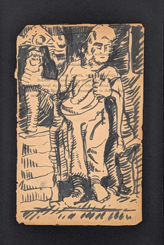 felt marker up cycled paper, mythology