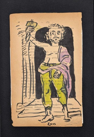 felt marker up cycled paper, mythology