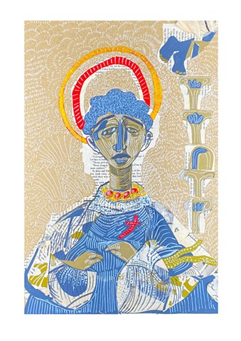 byzantine art Mixed Media, upcycled & handmade paper