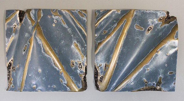 Painted bronze wall pieces
