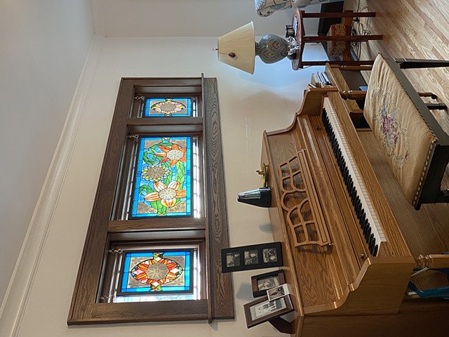 Stained glass installed in private residence