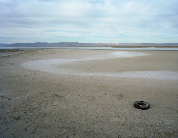 tire on salt flat, Red Hill Marina