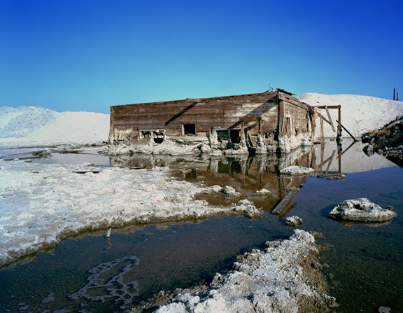 flooded building, Salton Sea Beach