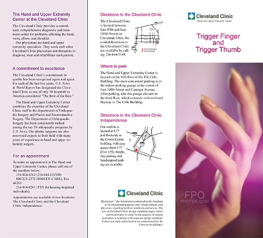 CCF, Trigger Finger Pamphlet
1 of 2