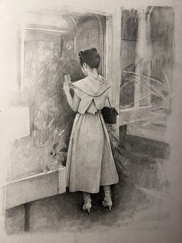 Woman in conservatory