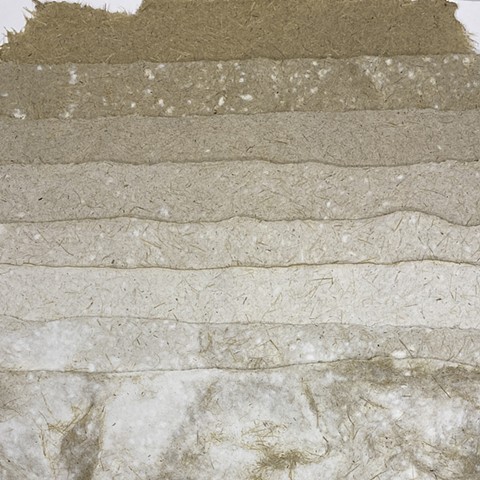 Samples of paper made with Hakone grass fiber & cotton