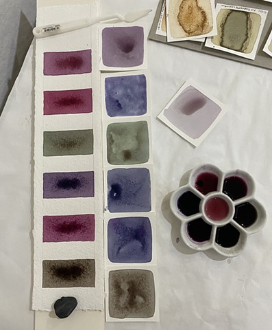 Mulberry ink samples