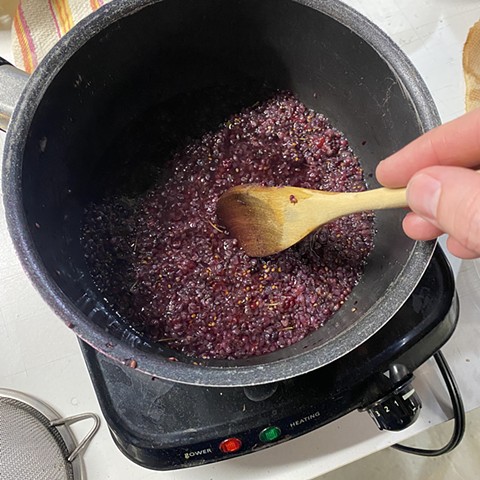 Making ink with mulberries