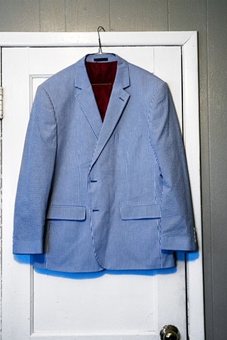 Blue and White Searsuckle Jacket 40"x60"
