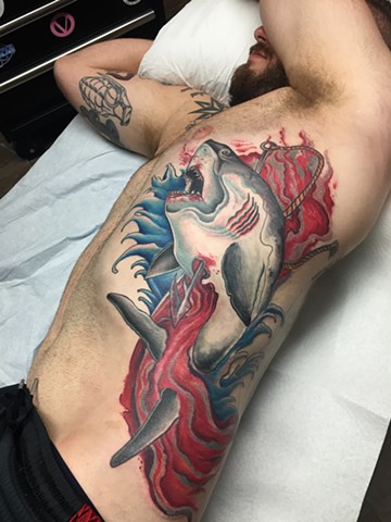 Epic shark side tattoo color