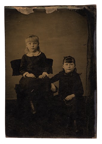 Elsie Kent, left; May Benjamin, a friend, right; Ages 7 [recto]