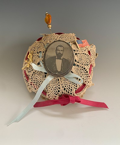 Memorial Pincusion (with tintype brooch)