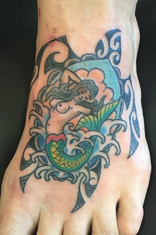 Honu Mermaid Tattoo - Lahaina Maui