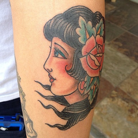 Girl Head tattoo - Lahaina, Maui
