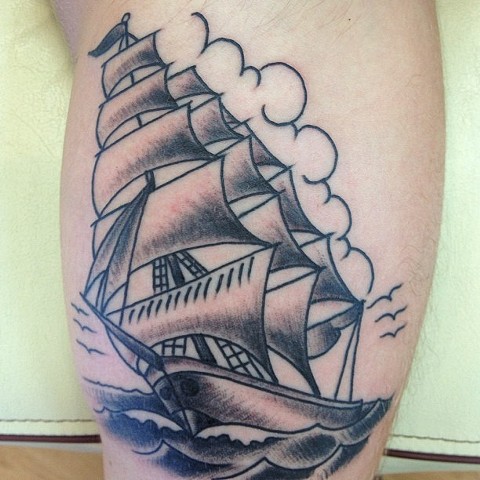 Ship tattoo -  Lahaina, Maui