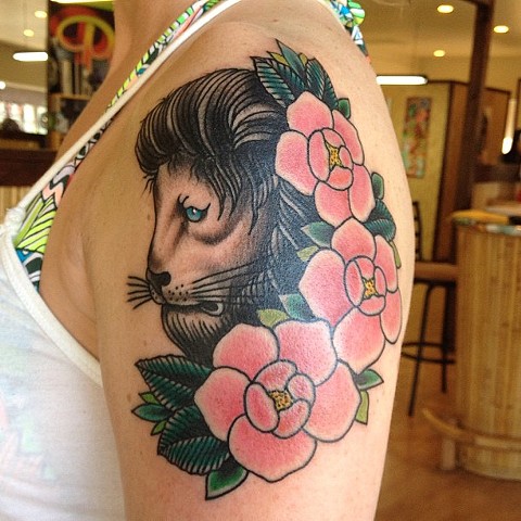 Lion Roses tattoo - Lahaina, Maui