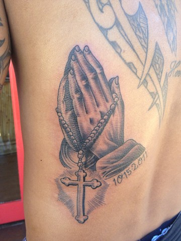 Praying Hands tattoo - Lahaina, Maui