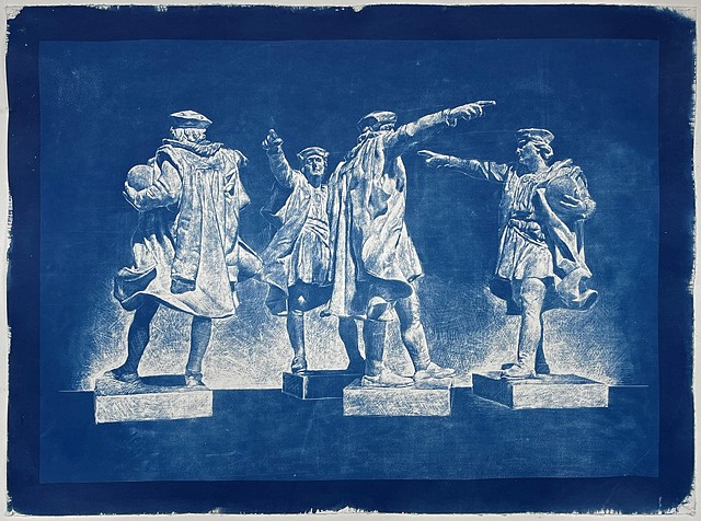 Men Pointing In Various Directions