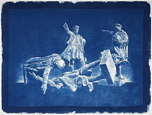 Men Pointing In Various Directions