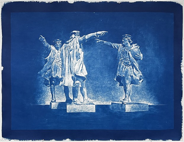 Men Pointing In Various Directions