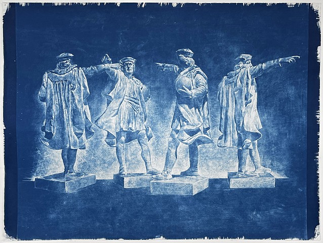 Men Pointing In Various Directions