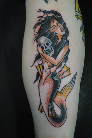 Mermaid with Skull