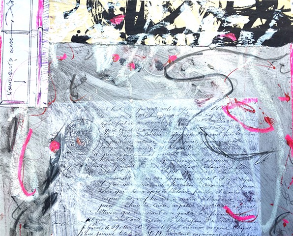 contemporary art, mixed media, french document