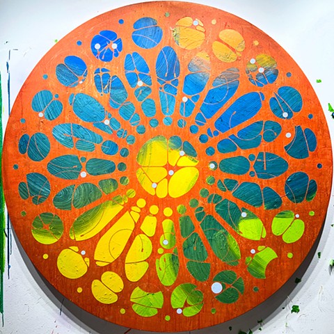 Orion Rising in a Rose Window 