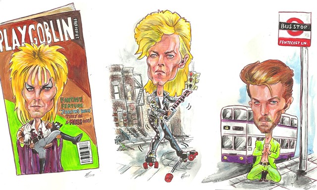 Bowie career caricatures 5