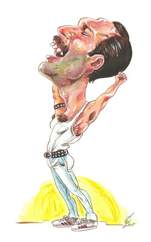 Freddie Mercury caricature