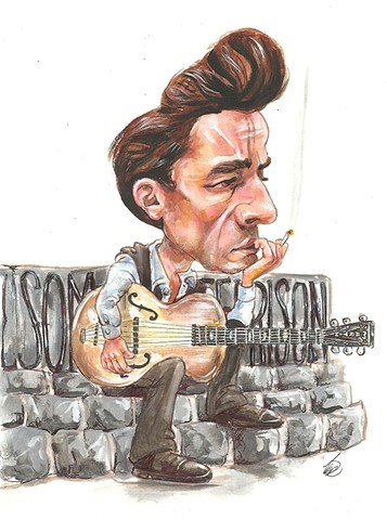 Johnny Cash caricature