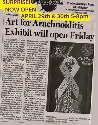Wellsville Daily Reporter, Art For Arachnoiditis Project Survivors Art Exhibit, Pain Management