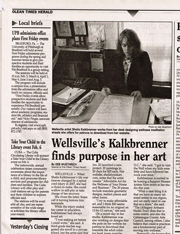 Olean Times Herald, Women Arts, Support Women Artists Now, SWAN Day, Allegany County NY
