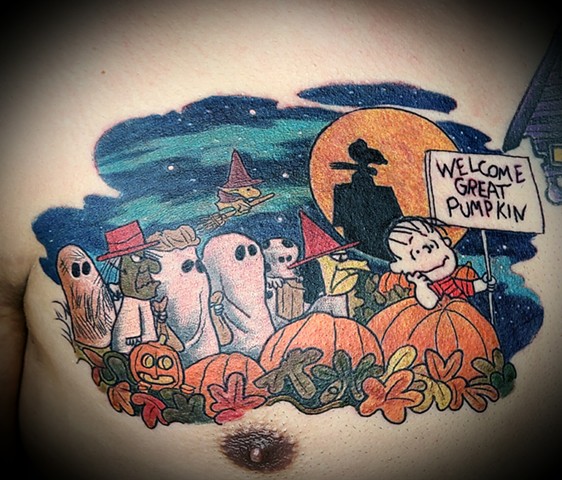 It's The Great pumpkin Charlie Brown scene