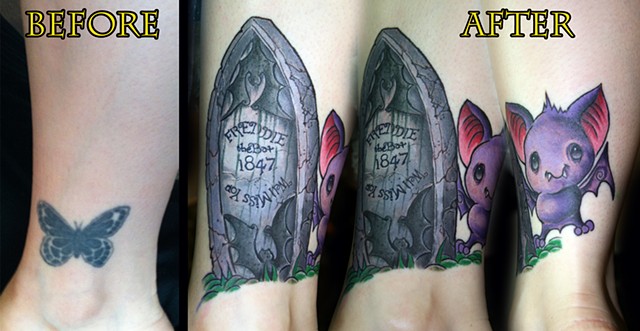 Coverup Piece  by Tiffany Garcia Female Tattoo Artist located in Long Beach, Orange County, LA, Huntington Beach, Carson, Palos Verdes, Los Angeles, West Hollywood, Pacific Coast Highway and surrounding areas in Southern California.