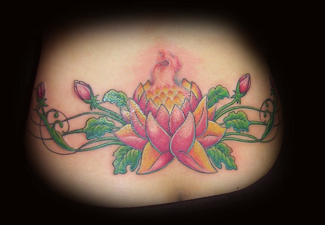 Blooming Lotus by Tiffany Garcia Tattoo Artist located in Long Beach, Huntington Beach, Carson, Palos Verdes, Los Angeles, West Hollywood, Pacific Coast Highway and surrounding areas in Southern California. Original Custom Tattoos