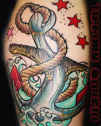 New School Anchor by Tiffany Garcia Female Tattoo Artist located in Long Beach, Orange County, LA, Huntington Beach, Carson, Palos Verdes, Los Angeles, West Hollywood, Pacific Coast Highway and surrounding areas in Southern California.