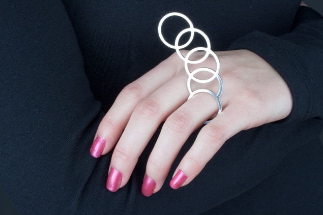 Anika Smulovitz, body in motion: tracers, ring, sterling silver jewelry