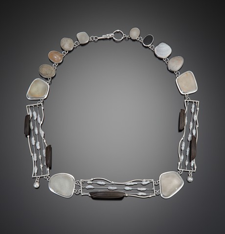 Anika Smulovitz breathe 11 sterling silver reclaimed wood from Wawona Schooner necklace art jewelry
