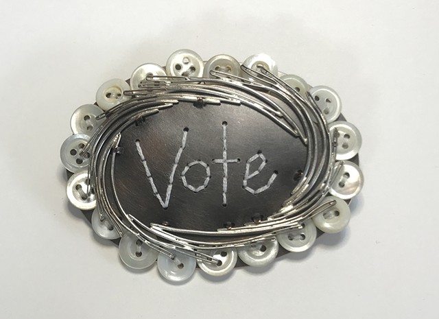 Vote 2020, brooch, art jewelry