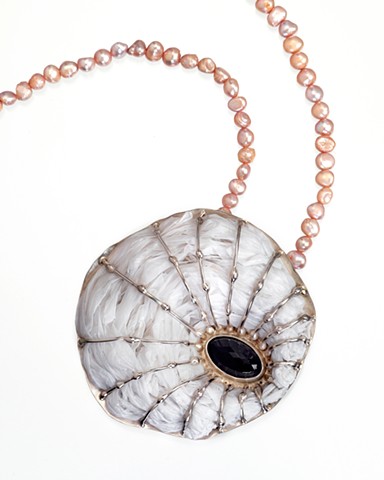 breathe 6 necklace, hand fabricated sterling silver jewelry by Anika Smulovitz