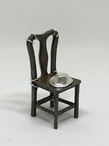 Smulovitz, for Richard, sterling silver, antique dollhouse chair, 2018