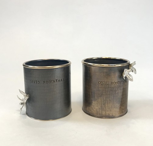Yahrzeit Candleholders for Cecil and David Rosenthal