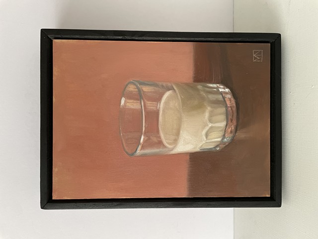 Glass of milk still life painting 