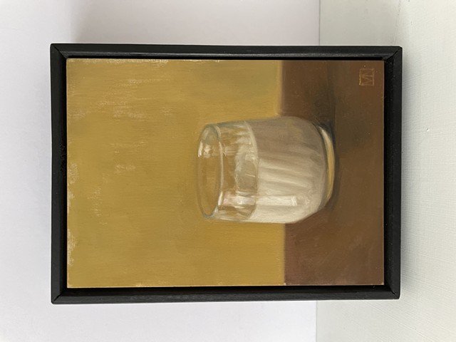 Glass of milk still life painting 