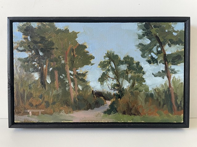 Trees on Leith hill landscape oil painting